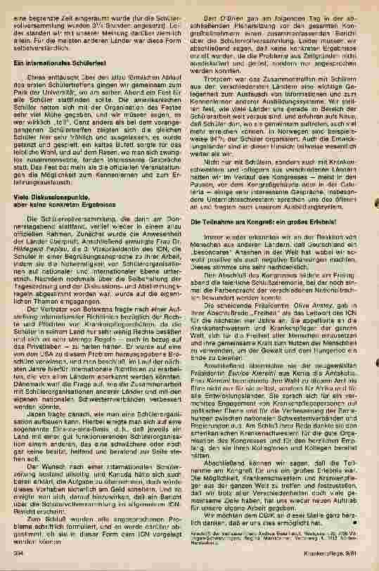 Vorschauseite 3: Bericht der Schülervertreter