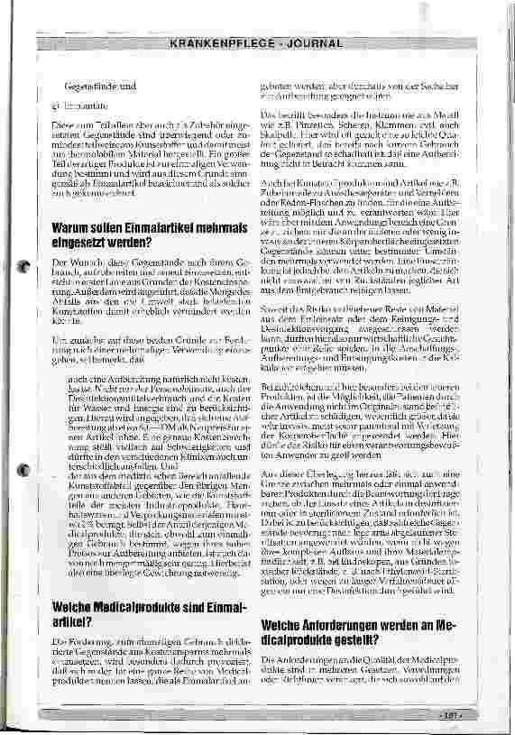 Vorschauseite 2: Dürfen Einmalartikel aufbereitet und wiederverwendet werden?
