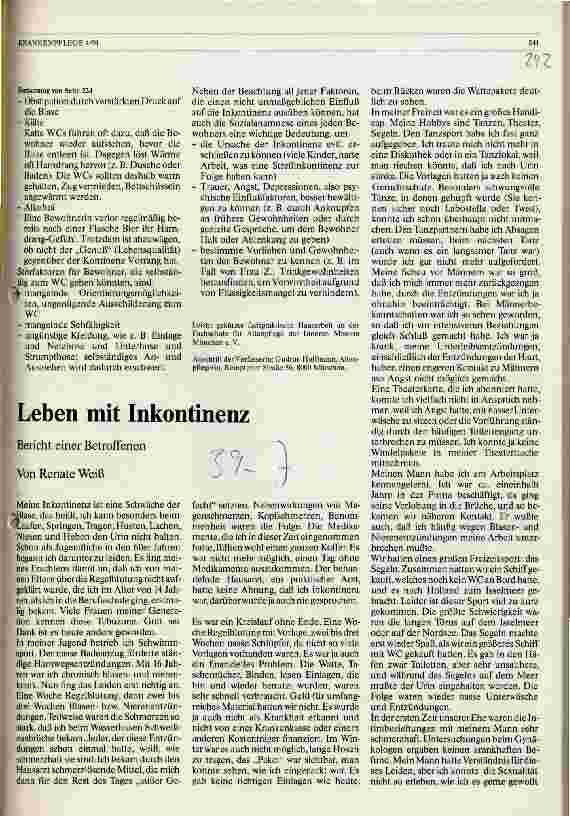 Vorschauseite 1: Leben mit Inkontinenz - Bericht einer Betroffenen