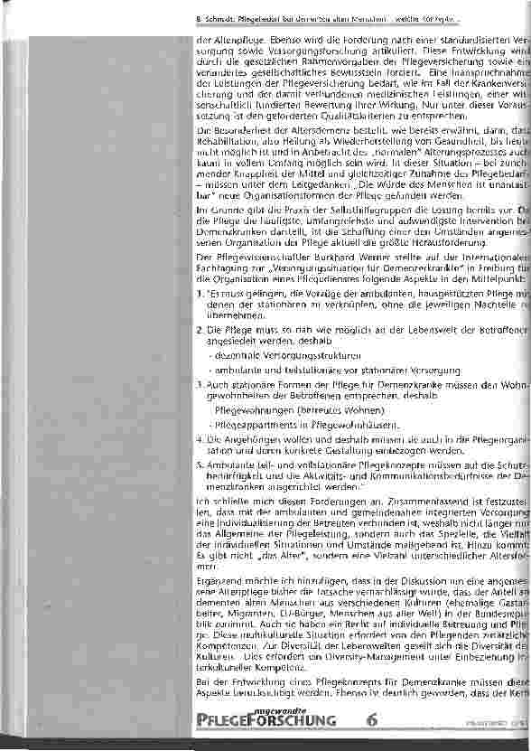 Vorschauseite 4: Pflegebedarf bei dementen alten Menschen Welche Konzepte hält die Pflegewissenschaft bereit?