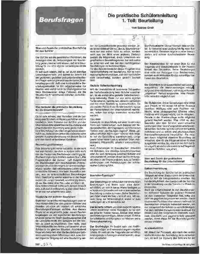 Vorschauseite 1: Die praktische Schüleranleitung - 1. Teil: Beurteilung
