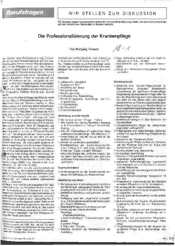 Vorschauseite 1: Die Professionalisierung der Krankenpflege