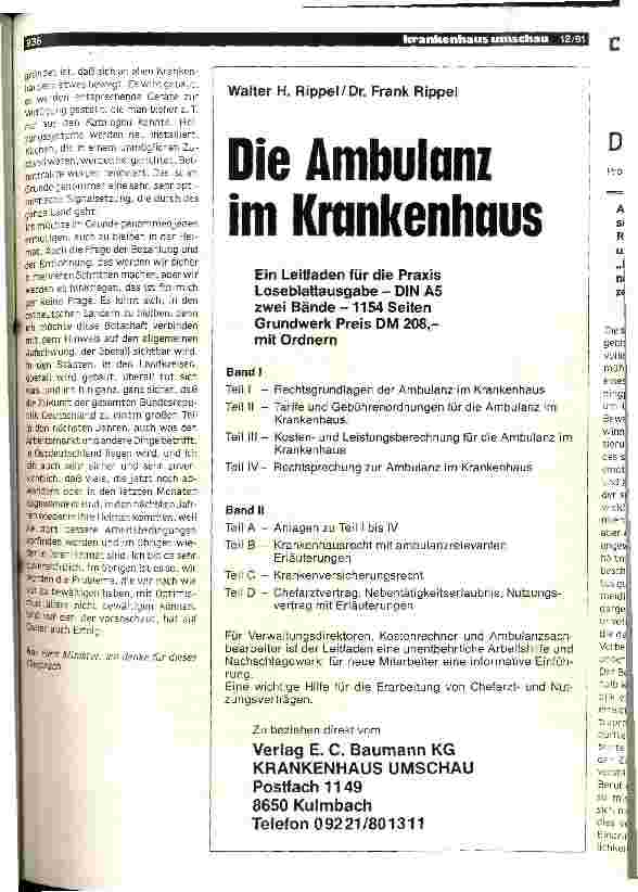 Vorschauseite 6: Die Krankenhaussituation im Land Sachsen-Anhalt Interview mit Minister für Arbeit und Soziales Werner Schreiber
