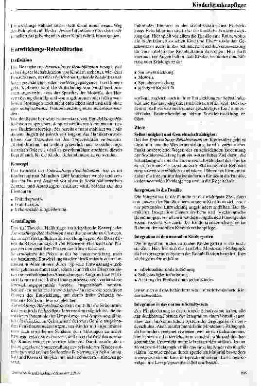Vorschauseite 2: Entwicklungs-Rehabilitation Ein neues Konzept der Behindertenhilfe