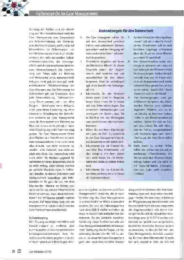 Vorschauseite 3: Haftungsrecht im Case Management - Case Management und Haftung
