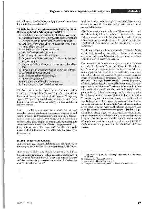 Vorschauseite 6: Patientenrechtegesetz - politische Optionen