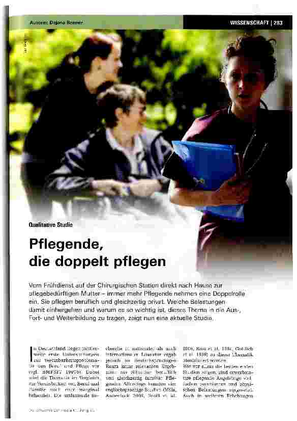 Vorschauseite 1: Qualitative StudiePflegende, die doppelt pflegen