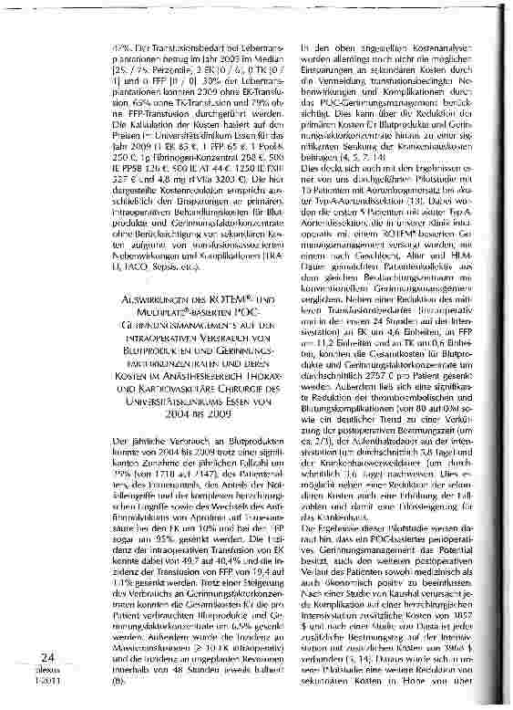 Vorschauseite 3: BLUTUNGSMANAGEMENT: KANN MAN MIT FAKTOREN GELD SPAREN?