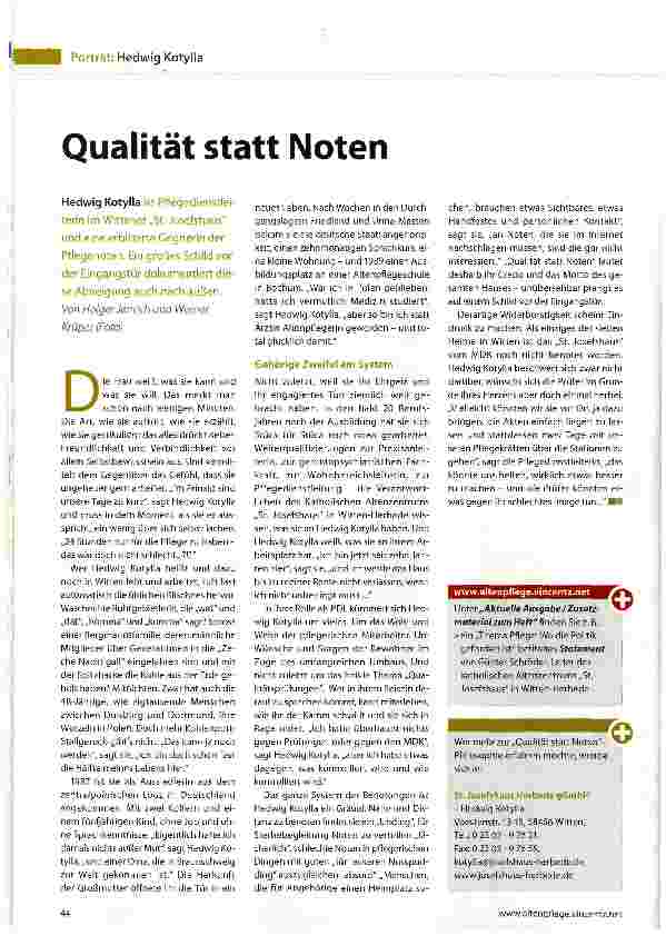 Vorschauseite 1: Qualität statt Noten
