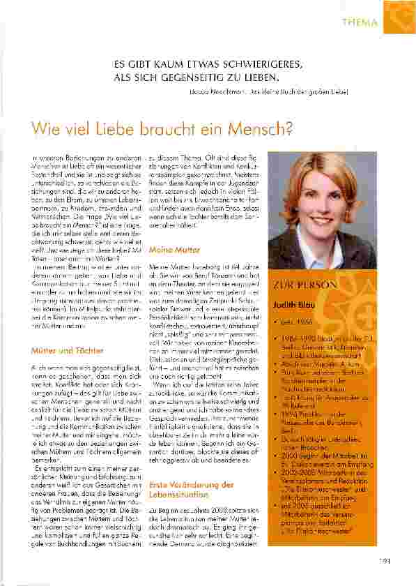 Vorschauseite 1: Wie viel Liebe braucht ein Mensch?