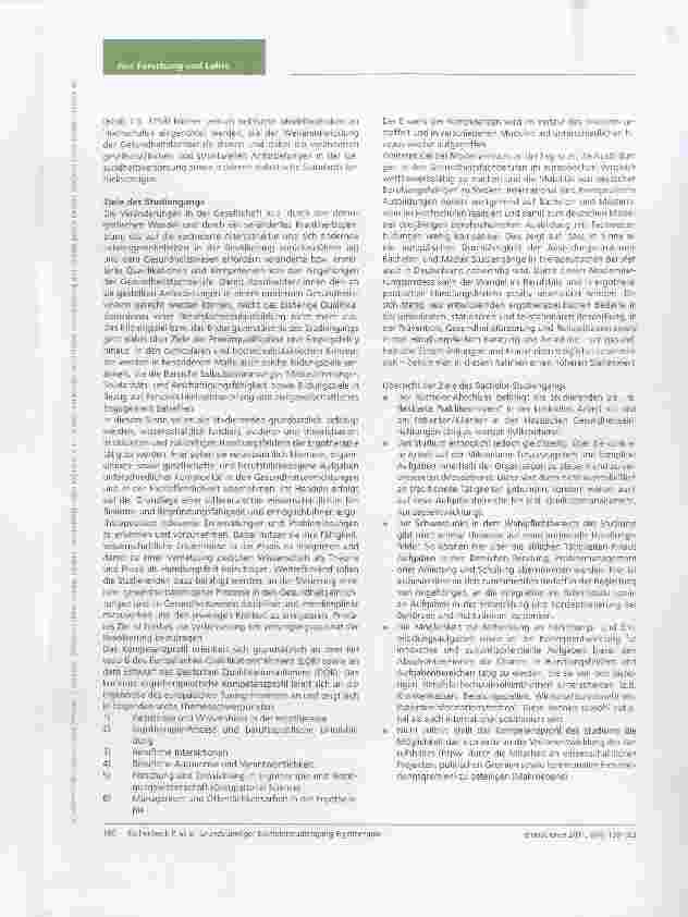 Vorschauseite 2: Grundständiger Bachelor-Studiengang Ergotherapie der Hochschule für Gesundheit, Bochum