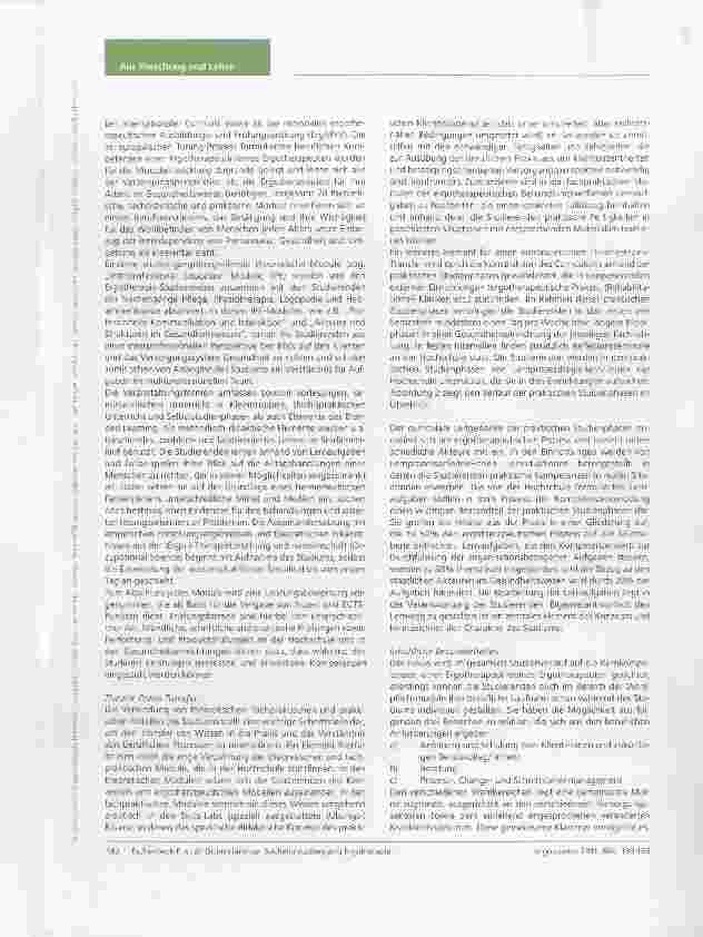 Vorschauseite 4: Grundständiger Bachelor-Studiengang Ergotherapie der Hochschule für Gesundheit, Bochum