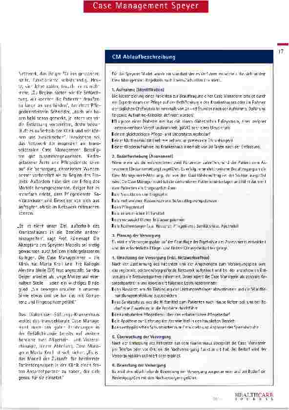 Vorschauseite 3: Längst mehr als ein Modell: Case Management in Speyer