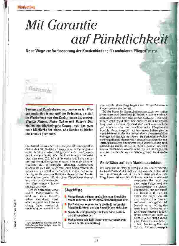 Vorschauseite 1: Mit Garantie auf Pünktlichkeit