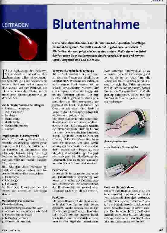 Vorschauseite 1: Leitfaden Blutentnahme