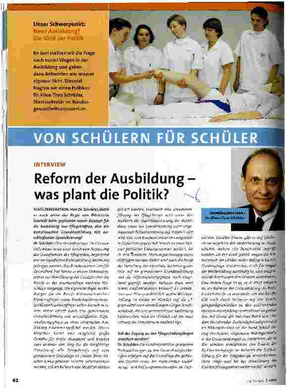 Vorschauseite 1: Reform der Ausbildung - was plant die Politik?
