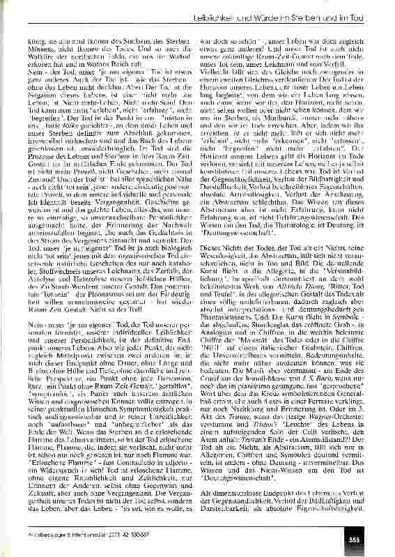 Vorschauseite 4: Leiblichkeit und Würde im Sterben und im Tod