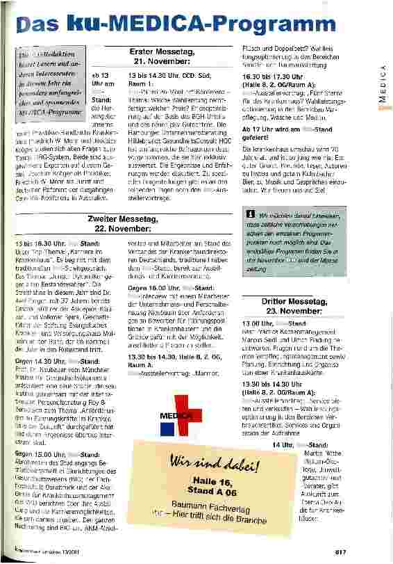 Vorschauseite 1: Das ku-MEDICA-Programm
