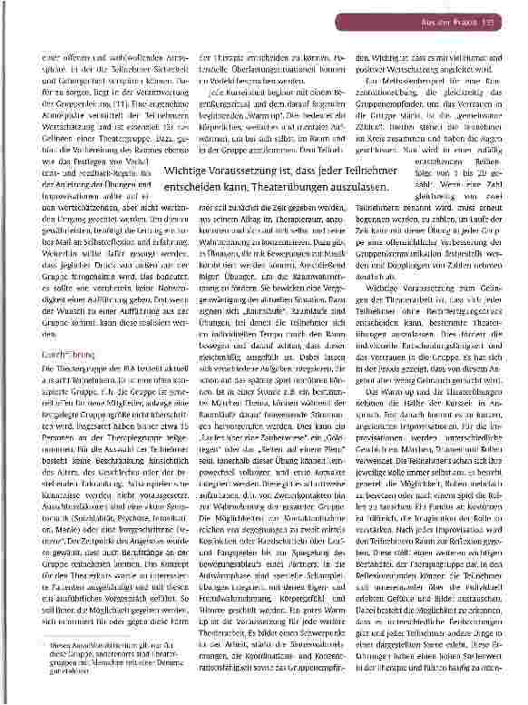Vorschauseite 3: Gute Gründe für Theaterprojekte in der Psychiatrie