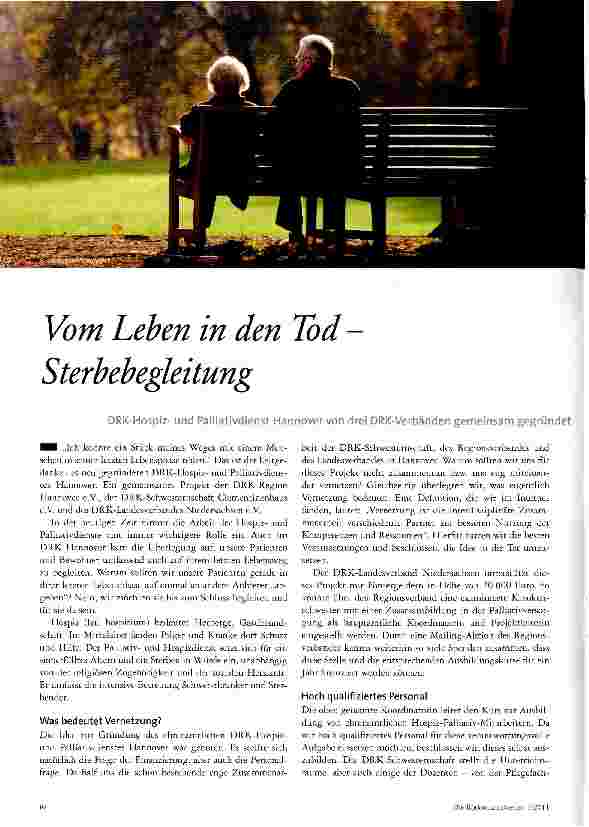Vorschauseite 1: Vom Leben in den Tod-Sterbebegleitung