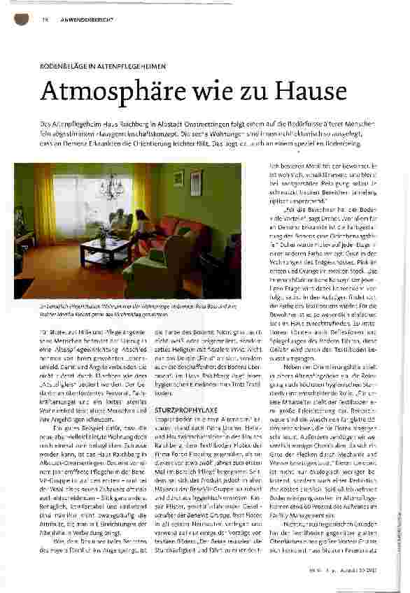 Vorschauseite 1: Atmosphäre wie zu Hause