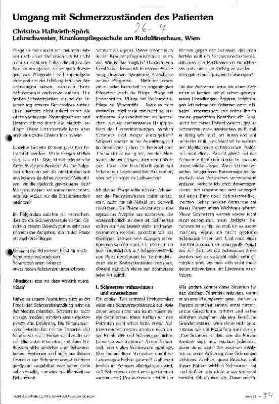 Vorschauseite 1: Umgang mit Schmerzzuständen des Patienten