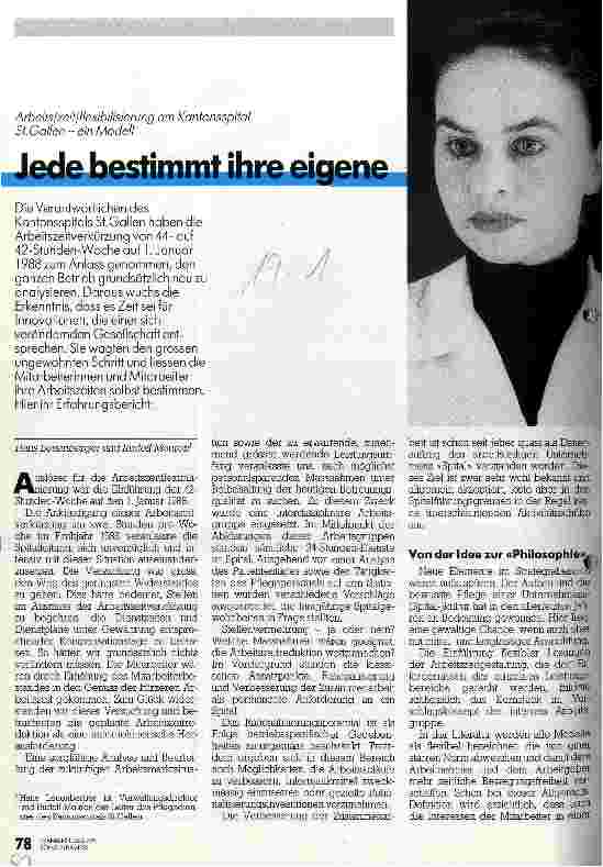Vorschauseite 1: Jede bestimmt ihre eigene Arbeitszeit Arbeits(zeit)flexibilität am Kantonspital St. Gallen