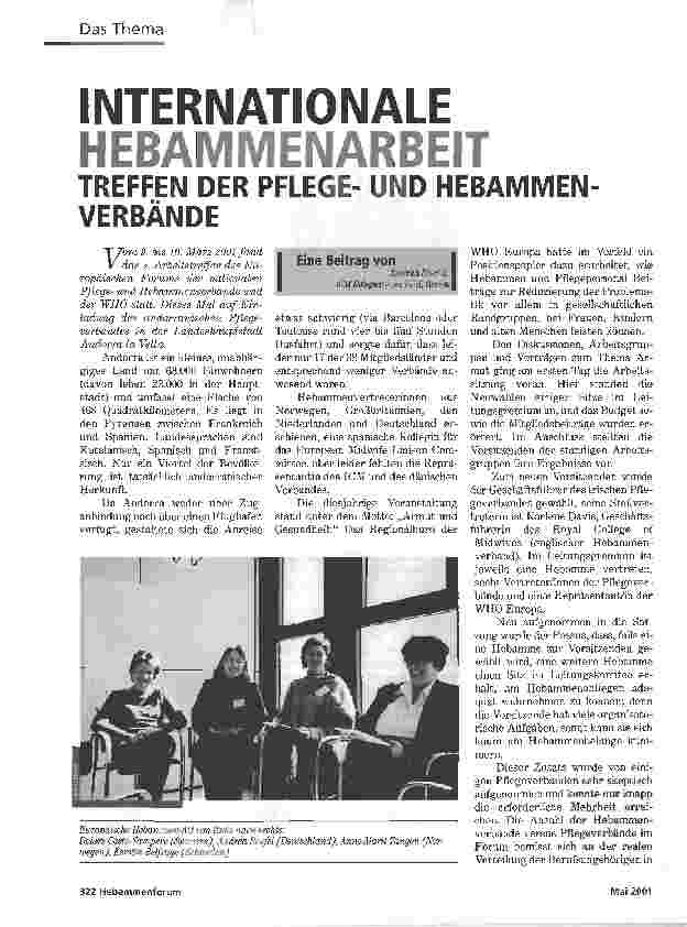Vorschauseite 1: INTERNATIONALE HEBAMMENARBEITTREFFEN DER PFLEGE-UND HEBAMMEN VERBÄNDE