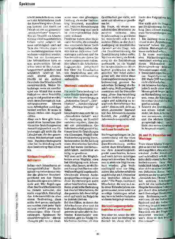 Vorschauseite 2: O Arbeitsrecht, o Arbeitsrecht ... Beim Jahreswechsel hat das Arbeitsrecht Hochkonjunktur
