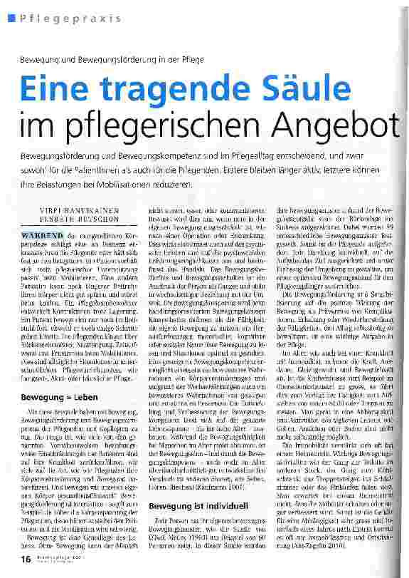Vorschauseite 1: Eine tragende Säule im pflegerischen Angebot