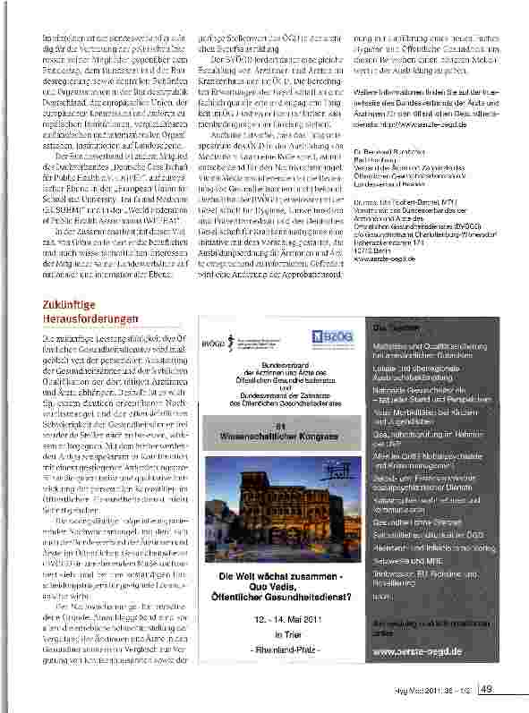 Vorschauseite 3: Berufsbilder der angewandten HygieneVom Physicus zum/zur Facharzt/-ärztin für Öffentliches GesundheitswesenEin Berufsbild im Wandel