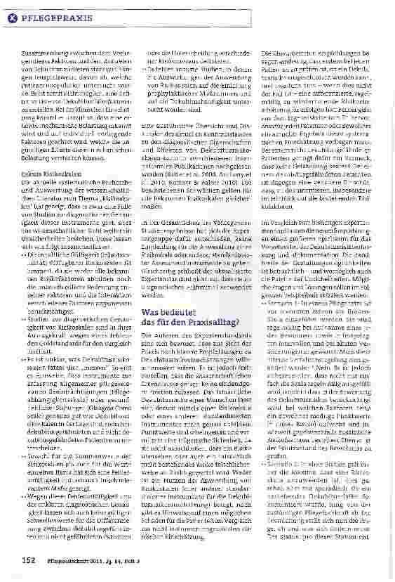 Vorschauseite 4: Dekubitusrisikoeinschätzung nach dem aktuellen ExpertenstandardDie klinische Einschätzung ist das Maß der Dinge