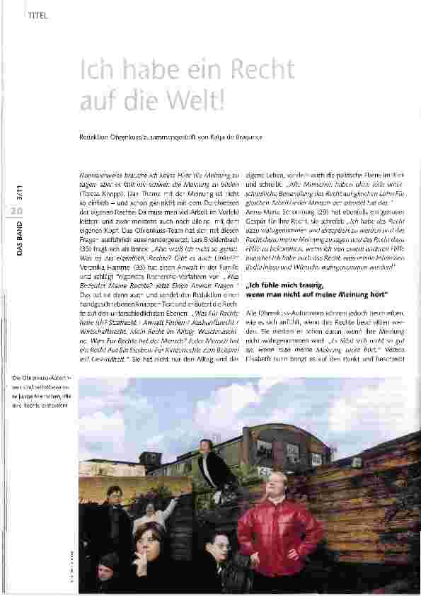 Vorschauseite 1: Ich habe ein Recht auf die Welt!