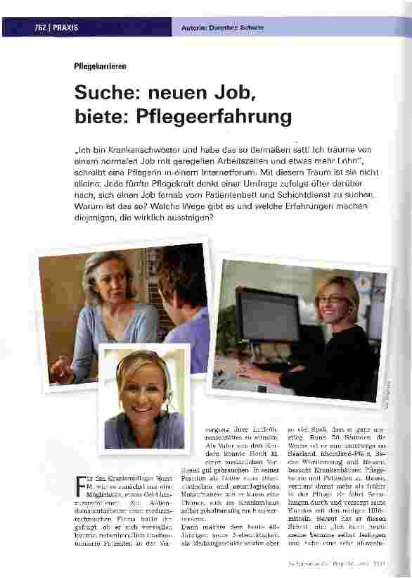 Vorschauseite 1: Suche: neuen Job, biete: Pflegeerfahrung
