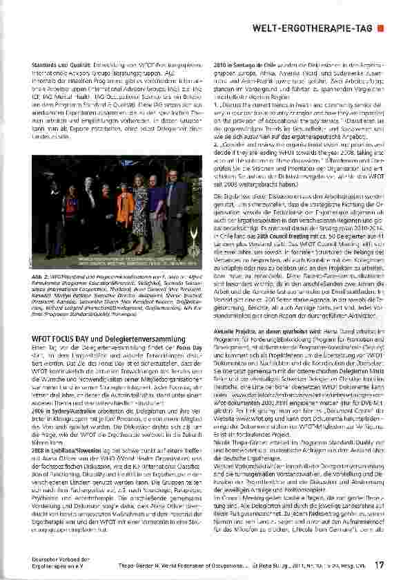 Vorschauseite 3: World Federation of Occupational Therapists (WFOT)