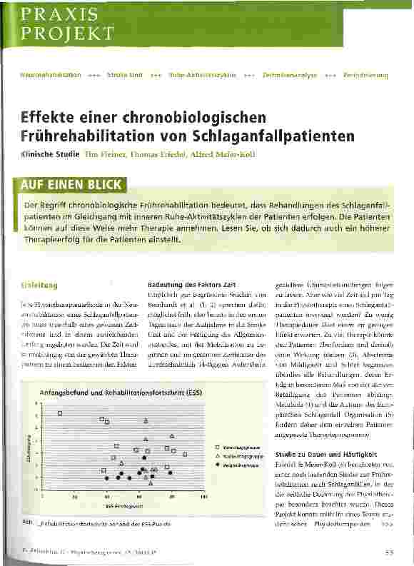 Vorschauseite 1: Effekte einer chronobiologischen Frührehabilitation von Schlaganfallpatienten