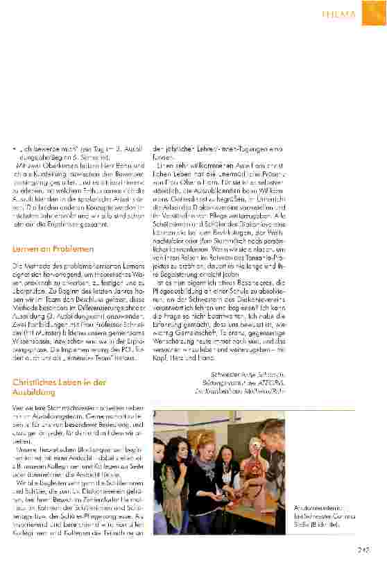 Vorschauseite 4: PFLEGEAUSBILDUNG IN DIREKTER WAHRNEHMUNG Lernen mit Kopf, Herz und Hand
