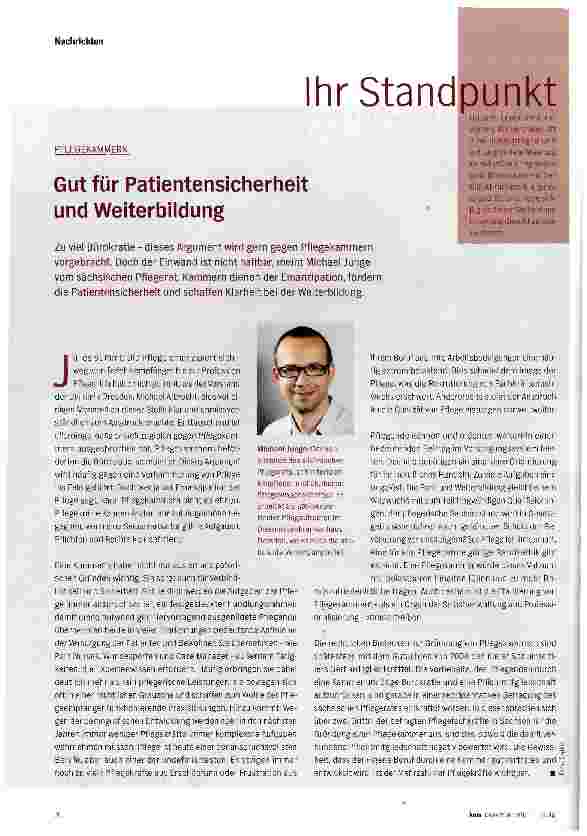 Vorschauseite 1: Gut für Patientensicherheit und Weiterbildung