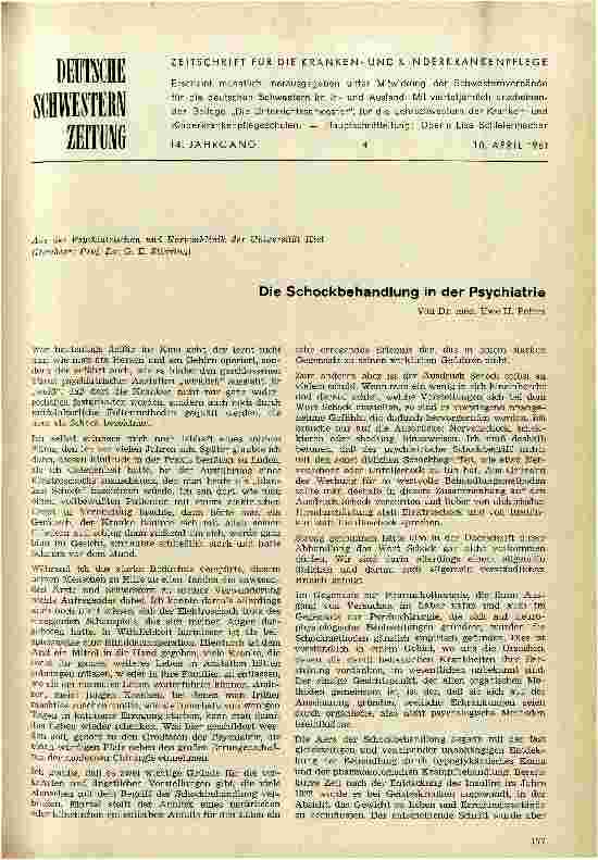 Vorschauseite 1: Die Schockbehandlung in der Psychiatrie