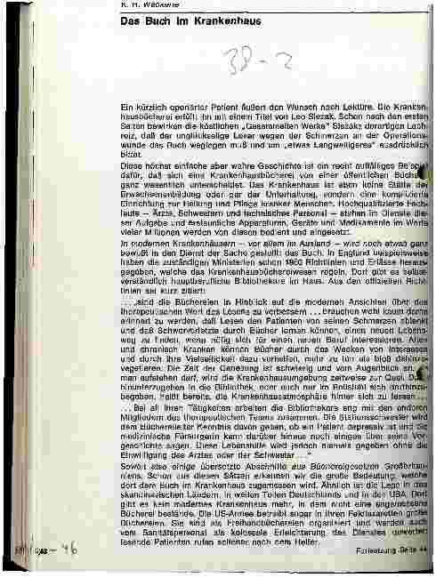 Vorschauseite 1: Das Buch im Krankenhaus