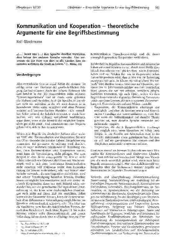 Vorschauseite 1: Kommunikation und Kooperation - theoretische Argumente für eine Begriffsbestimmung