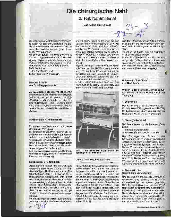 Vorschauseite 1: Die chirurgische Naht 2. Teil: Nahtmaterial