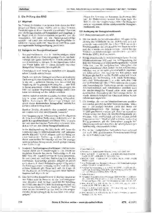 Vorschauseite 2: Arbeitsvertragliche Bezugnahmeklauseln auf dem Prüfstand