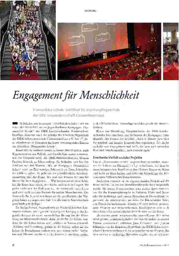 Vorschauseite 1: Engagement für Menschlichkeit