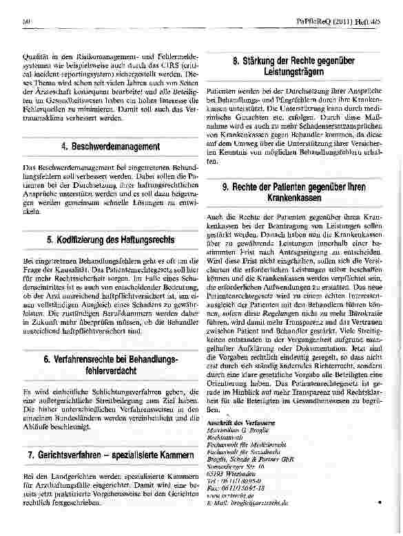 Vorschauseite 2: Patientenrechte in Deutschland werden durch neues Gesetz verbessert