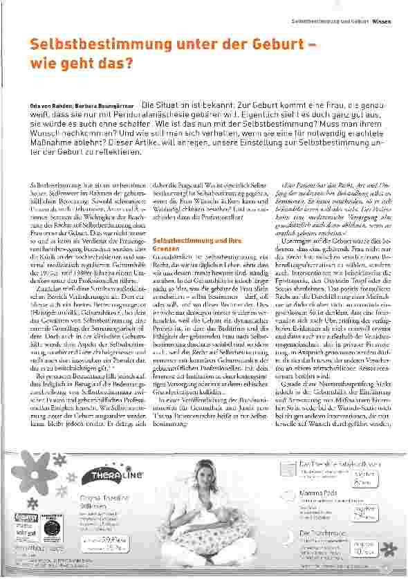 Vorschauseite 1: Selbstbestimmung unter der Geburt -wie geht das?