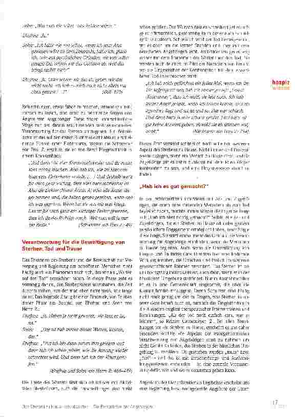 Vorschauseite 3: Das Sterben zu Hause verantworten -die Perspektive der Angehörigen