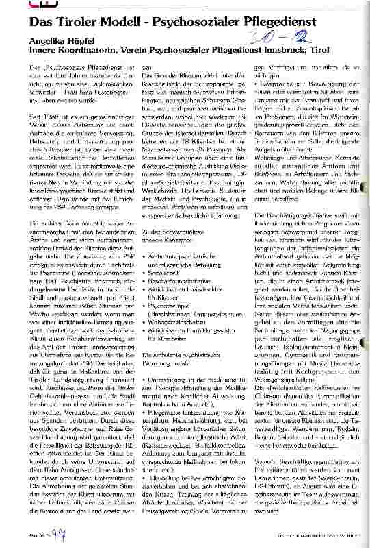 Vorschauseite 1: Das Tiroler Modell - Psychosozialer Pflegedienst