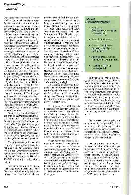 Vorschauseite 4: Gastrointestinale Probleme in der Palliativmedizin Aus der Abteilung für Palliativmedizin des Juliusspitals Würzburg