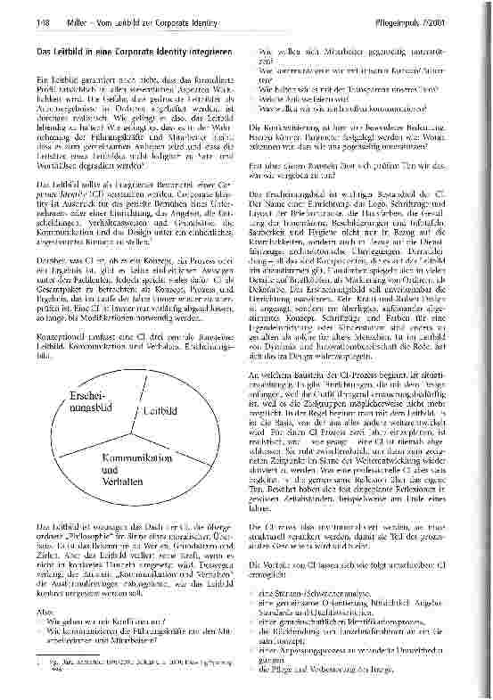 Vorschauseite 3: Vom Leitbild zur Corporate Identity Soziale Einrichtungen brauchen ein Profil